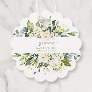 Einladung De Bautizo Con Flores Taufe Geschenkanhänger