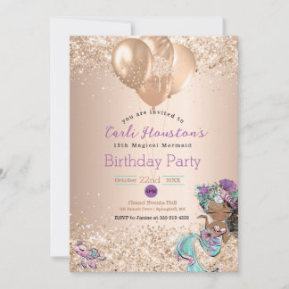 Einladung der Afrikanischen Meerjungfrau Birthday 