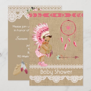 Einladung der amerikanischen Baby Girl Baby Shower