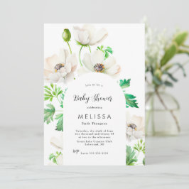 Einladung der Baby-Dusche von White Anemone