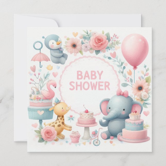 Einladung der Babydusche (Vorderseite)