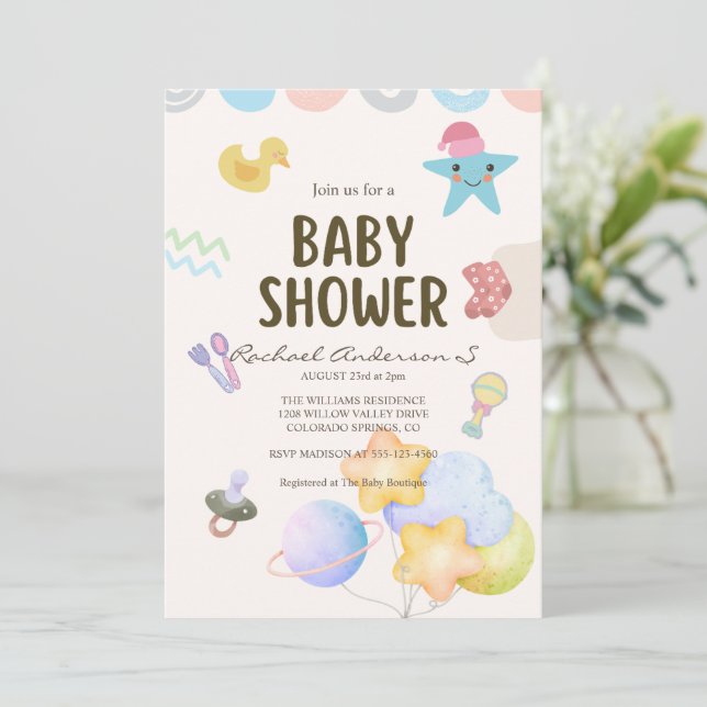 Einladung der Babydusche (Stehend Vorderseite)