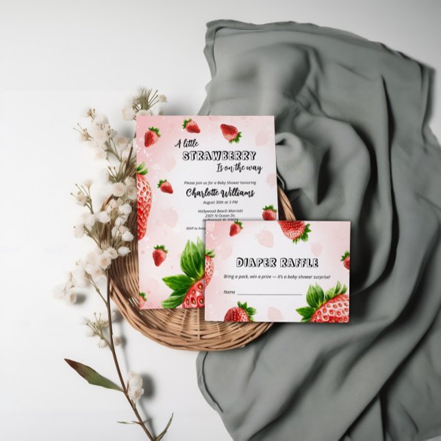 Einladung der Babydusche - eine kleine Erdbeere (Von Creator hochgeladen)