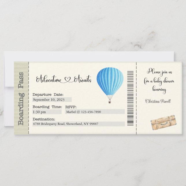 Einladung der Babydusche, Erlebnis erwartet (Vorderseite)