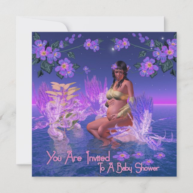 Einladung der Babydusche mit der American African  (Vorderseite)