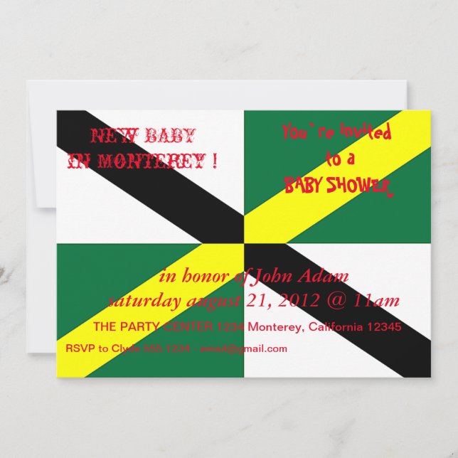 Einladung der Babydusche mit der Flagge von Monter (Vorderseite)