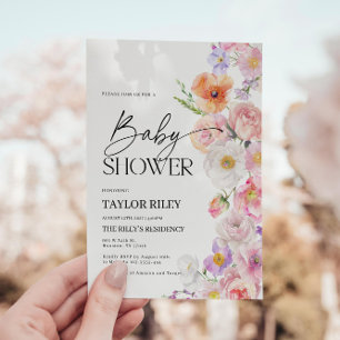 Einladung der Babydusche Sommerblumeneinladung