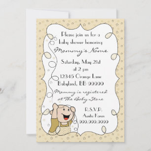 Einladung der Babydusche. Sterne/Baby/Gold/Schwarz