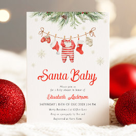 Einladung der Babydusche von Santa Baby