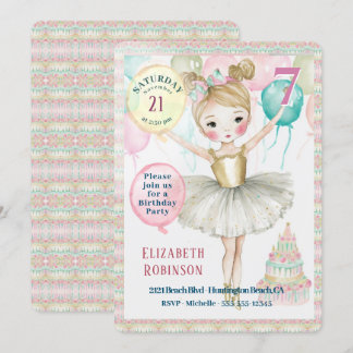 Einladung der Ballerina Birthday Party