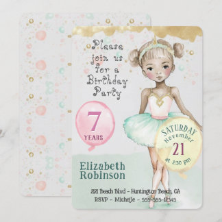 Einladung der Ballerina Birthday Party