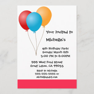 Einladung der Ballon Birthday Party
