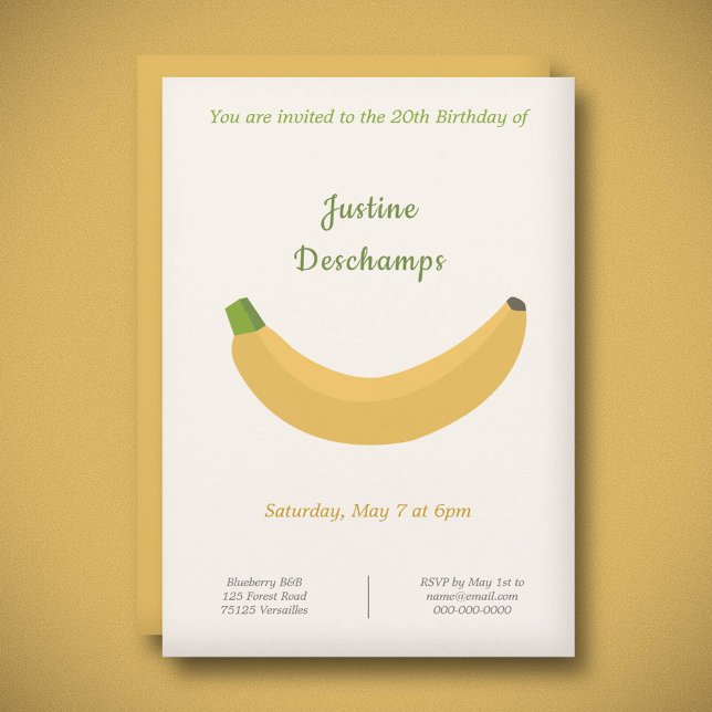 Einladung der Banana zum Geburtstag (Banana Birthday Invitation)