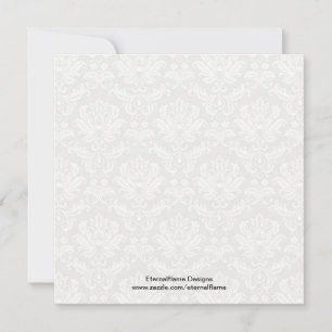 Einladung der Black Damask Wedding Monogram