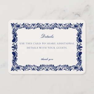 Einladung der Blue Talavera Tile Details Card Einl