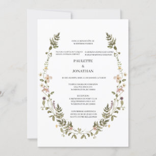 Einladung der Boda con ramo de flor silvestre