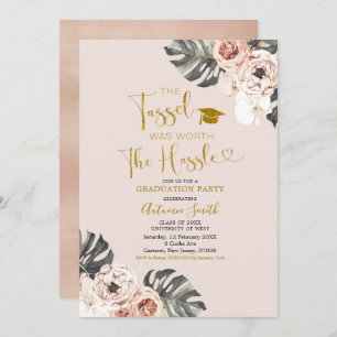 Einladung der Boho Girl Floral Graduation Party