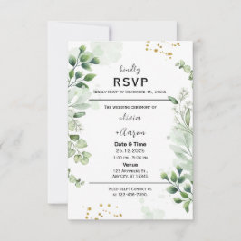 Einladung der Boho Greenery RSVP Card