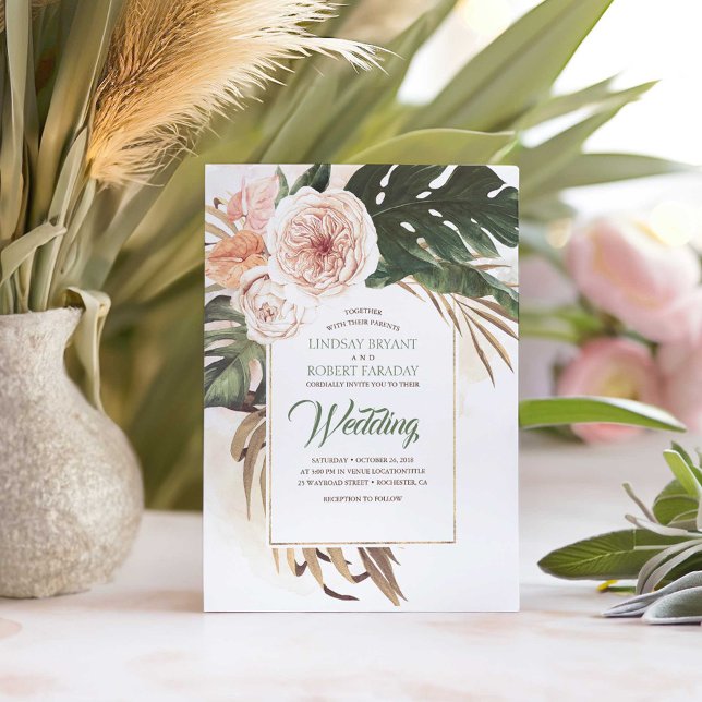 Einladung der Boho Tropical Floral Wüste Hochzeit (Tropical Boho Wedding Invitations)