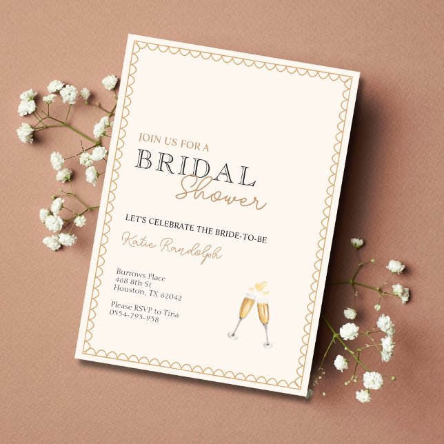 Einladung der Brautdusche aus Gold und Black Champ (Von Creator hochgeladen)