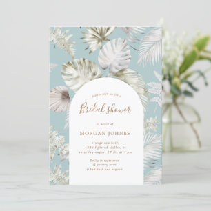 Einladung der Brautdusche aus Silver Tropical Foli