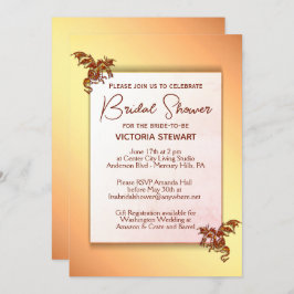 Einladung der Brautdusche Gold und Red Dragon