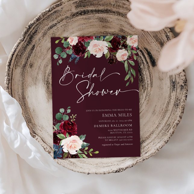 Einladung der Burgundy Bridal Dusche (Von Creator hochgeladen)
