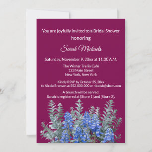Einladung der Burgundy Winter Bridal Dusche