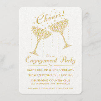 Einladung der Champagner Cheer Engagement Party