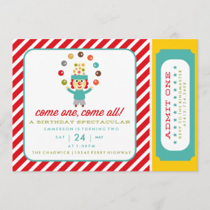 EINLADUNG DER CIRCUS CARNIVAL BIRTHDAY