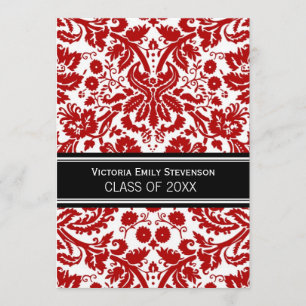 Einladung der Custom Graduation Party Rot Schwarz