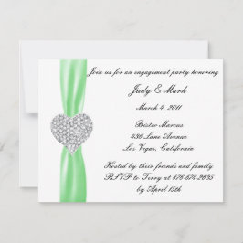 Einladung der Diamond Heart Green Engagement Party