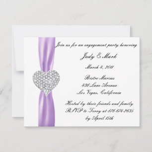 Einladung der Diamond Heart Lila Engagement Party