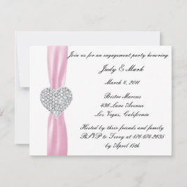 Einladung der Diamond Heart Pink Engagement Party