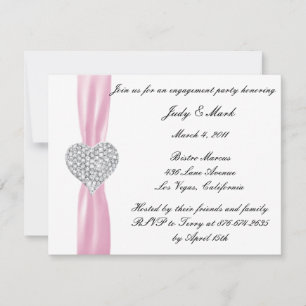 Einladung der Diamond Heart Pink Engagement Party