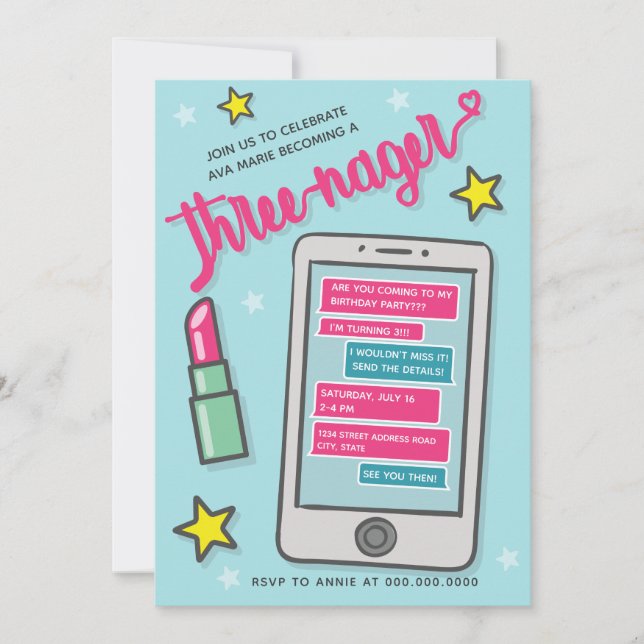 Einladung der Drohenager Funny Girl zum dritten Ge (Vorderseite)