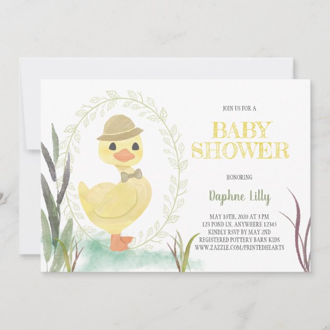 Einladung der Duckling Boy Baby Dusche (Vorderseite)