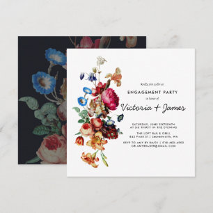 Einladung der dunklen Vintagen floralen Engagement
