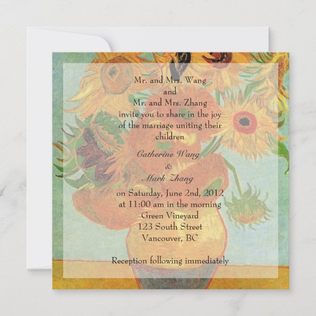 Einladung der Eltern von Braut und Bräutigam (Vorderseite)