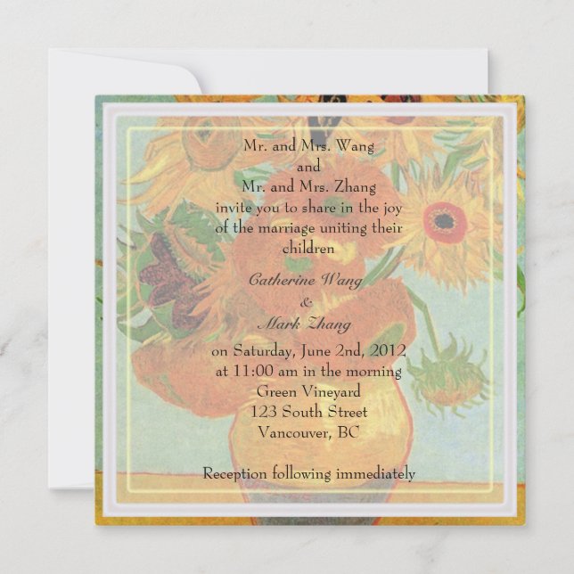 Einladung der Eltern von Braut und Bräutigam (Vorderseite)