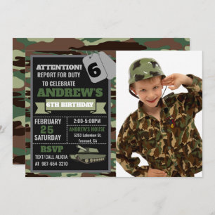 Einladung der Foto Army, Camouflage zum militärisc