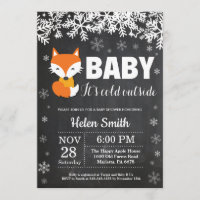 Einladung der Fox Winter Baby Duschkabine