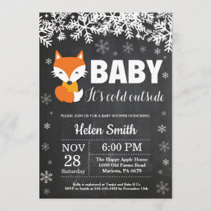 Einladung der Fox Winter Baby Duschkabine