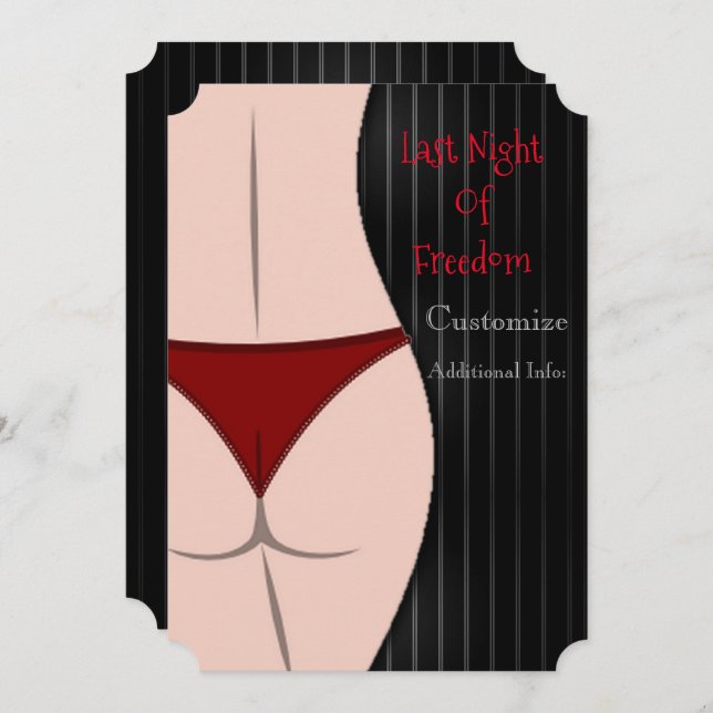 Einladung der Freedom Bachelor Party letzte Nacht (Vorne/Hinten)