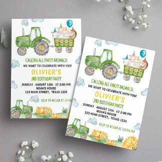 Einladung der Geburtstagspartei von Traktor Farm A