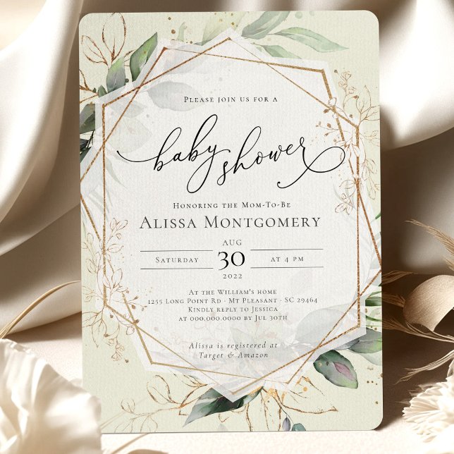 Einladung der geometrischen Gold-Baby-Dusche (Von Creator hochgeladen)