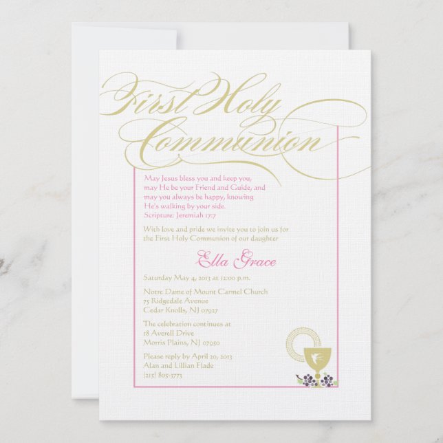 Einladung der Girl First Communitation - Rosa (Vorderseite)