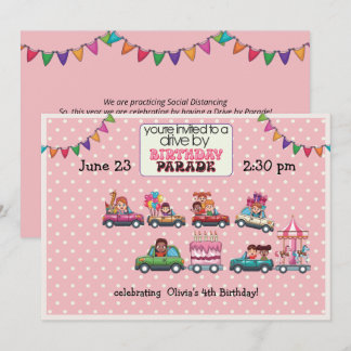 Einladung der Girl's Drive By Birthday Parade