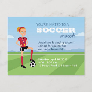 Einladung der Girl's Soccer Match Postcard