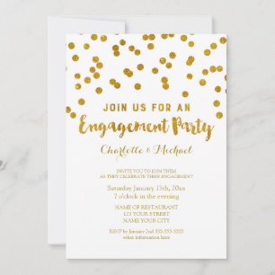 Einladung der Gold Confetti Engagement Party